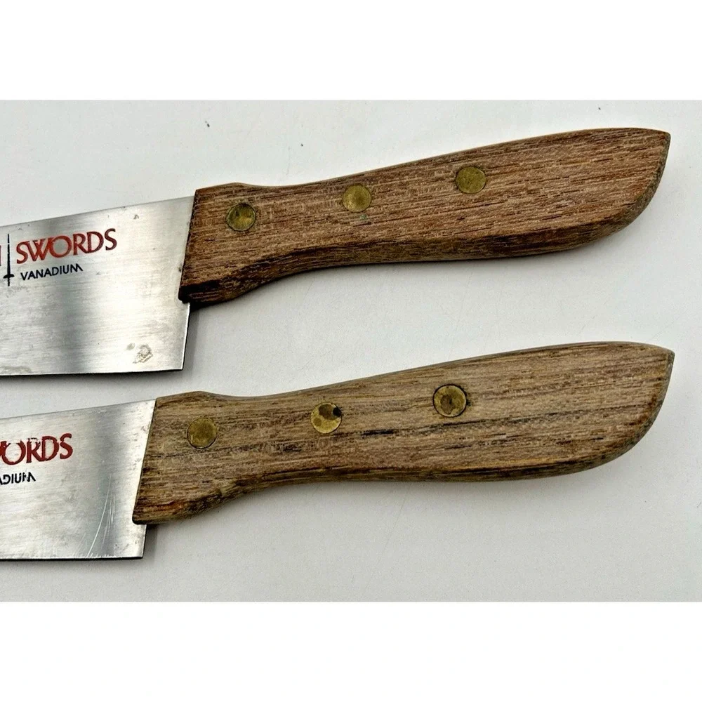 Tedron Swords Butcher's‎ Knives Vintage Molybdenum Vanadium Steel Lot Of 2